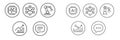 Exploring technology and innovation through simple line icons depicting AI, robotics, and data analysis concepts Royalty Free Stock Photo