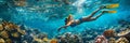 Exploring the underwater realm photorealistic image of snorkeling and swimming observation