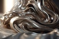 Modern Twisted Waves: Aged Pewter & Silver in 3D Render