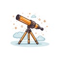 Exploring the Universe: Isolated Telescope on White Background AI Generated Royalty Free Stock Photo