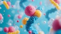 Exploring Vibrant CRISPR Technology in Gene Editing With Colorful Molecular Structures Royalty Free Stock Photo
