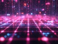 Exploring vibrant digital grid and data streams Royalty Free Stock Photo