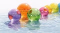 Exploring the Vibrant Intersection of Colorful Eggs in Water and Future EdTech Trends Royalty Free Stock Photo