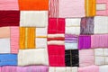 Exploring the vibrant textures and patterns of global textiles through abstract composition Royalty Free Stock Photo