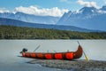 Exploring the waterways in Alaska by canoes Royalty Free Stock Photo