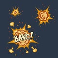 Explosion animation in cartoon style. Isolated image of comic blast. Bang icon