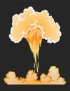 Explosion animation effect for game. Burst explosion in cartoon style. Bomb or bang. Vector isolated illustration