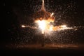 Explosion on the black background Royalty Free Stock Photo