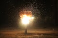 Explosion on the black background Royalty Free Stock Photo