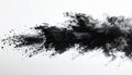 Explosion of Black Powder Against White Background Dynamic Movement Abstract Effect Royalty Free Stock Photo