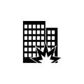 explosion of a building icon. Element of terrorism elements illustration. Premium quality graphic design icon. Signs and symbols c