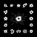 Explosion and Burst Effects Collection - White on Black Royalty Free Stock Photo