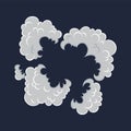 Explosion. Cartoon bomb explode effect with smoke effect. Comic boom vector illustration. Clipart element for game Royalty Free Stock Photo