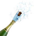 Explosion of champagne bottle cork Royalty Free Stock Photo