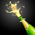 Explosion of Champagne Bottle Cork Royalty Free Stock Photo