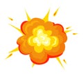 Explosion cloud effect. Cartoon retro boom icon Royalty Free Stock Photo