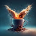 Coffee cup explosion Royalty Free Stock Photo