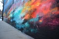 Explosion of Color: Abstract Graffiti on Urban Wall Royalty Free Stock Photo