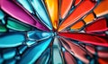 An explosion of color in a kaleidoscope of vibrant polygons creating a metallic rainbow effect. Royalty Free Stock Photo