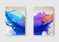 Explosion of color paint banners set. Freeze motion of color exploding. Royalty Free Stock Photo