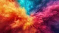 Explosion of color paint, burst of multicolored powder, abstract colorful background. Pattern of bright festive splash like in