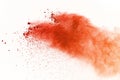 Explosion of colored powder, isolated on white background. Abstract of colored dust splatted. Color cloud. Royalty Free Stock Photo