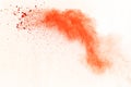 Explosion of colored powder, isolated on white background. Abstract of colored dust splatted. Color cloud. Royalty Free Stock Photo