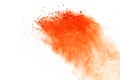 Explosion of colored powder, isolated on white background. Abstract of colored dust splatted. Color cloud. Royalty Free Stock Photo