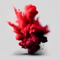 Explosion of colored powder isolated on white background. 3d rendering Royalty Free Stock Photo