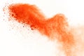 Explosion of colored powder, on white background. Abstract of colored dust splatted. Color cloud. Royalty Free Stock Photo