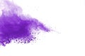 Explosion of colored powder on white background.Purple and pink dust splash Royalty Free Stock Photo