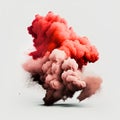 Explosion of colored smoke on a white background. 3d rendering Royalty Free Stock Photo
