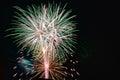 Explosion colorful fireworks on party nights Royalty Free Stock Photo