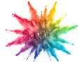 Explosion of colorful powder in symmetrical pattern Royalty Free Stock Photo