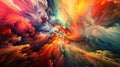 The explosion of colors in this artwork is both chaotic and harmonious at the same time