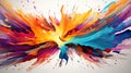 Explosion of colors: Dynamic abstract art with paint splatters