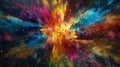 The explosion of colors seems to defy gravity creating a mesmerizing abstract display