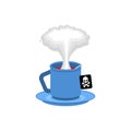 Explosion in cup of coffee. Nuclear explosion in a mug. Doomsday concept Royalty Free Stock Photo