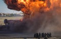 Explosion in a emergency simulacrum Royalty Free Stock Photo