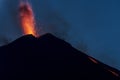 Explosion Etna night