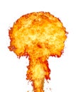 Explosion - fire mushroom. Mushroom cloud fireball from an explosion. Symbol of environmental protection and the dangers