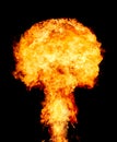 Explosion - fire mushroom. Mushroom cloud fireball from an explosion. Symbol of environmental protection and the dangers