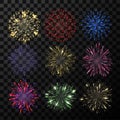 Explosion of firework, bright show sparkle decoration Royalty Free Stock Photo