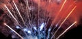Explosion of fireworks rockets. The fiery tails of comets. Details and elements of outer space. Smoke and gas of stars. Royalty Free Stock Photo