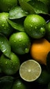 Explosion of freshness: Models of Limes and Oranges in one vibrant shot - Explosion of freshness: Models of Limes, Oranges in one