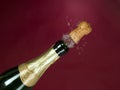 Explosion of green champagne bottle cork Royalty Free Stock Photo