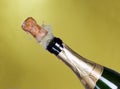 Explosion of green champagne bottle cork Royalty Free Stock Photo