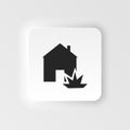 Explosion, home, house, insurance icon - Vector. Insurance neumorphic style vector icon. Royalty Free Stock Photo