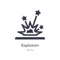 explosion icon. isolated explosion icon vector illustration from army collection. editable sing symbol can be use for web site and