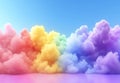 An explosion of multicolored neon smoke accompanied by ink. Abstract psychedelic pastel background. Stock image. Royalty Free Stock Photo